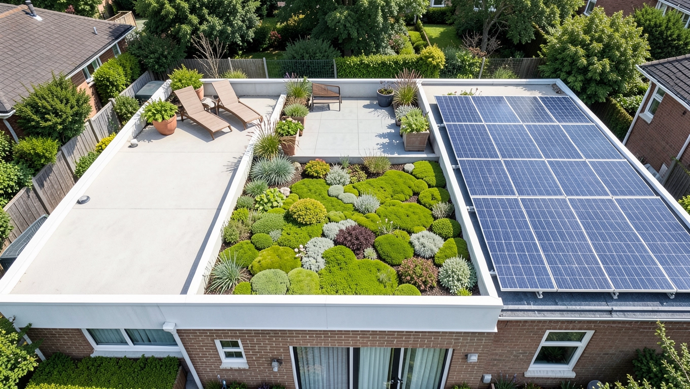 Aranżacja płaskiego dachu w bliźniaku