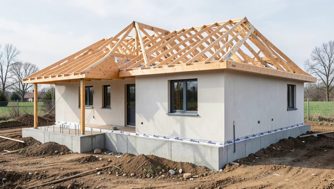 Budowa dachu wielospadowego na domu parterowym