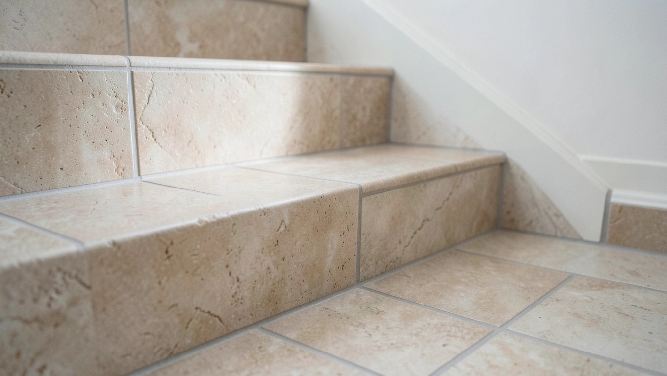 Cokoły na schodach z płytek