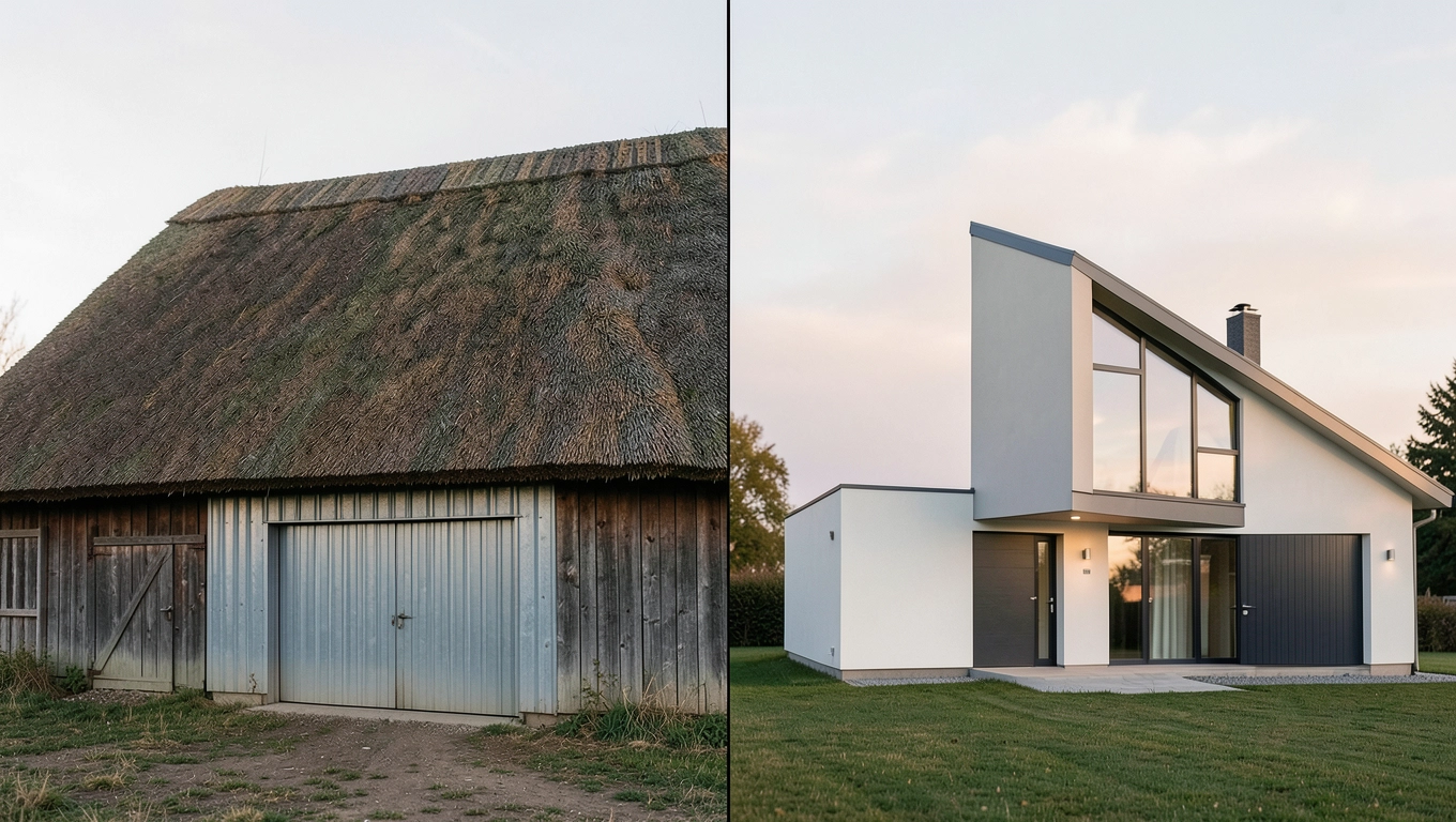 Dach jednospadowy - ewolucja od stodół do parterówek
