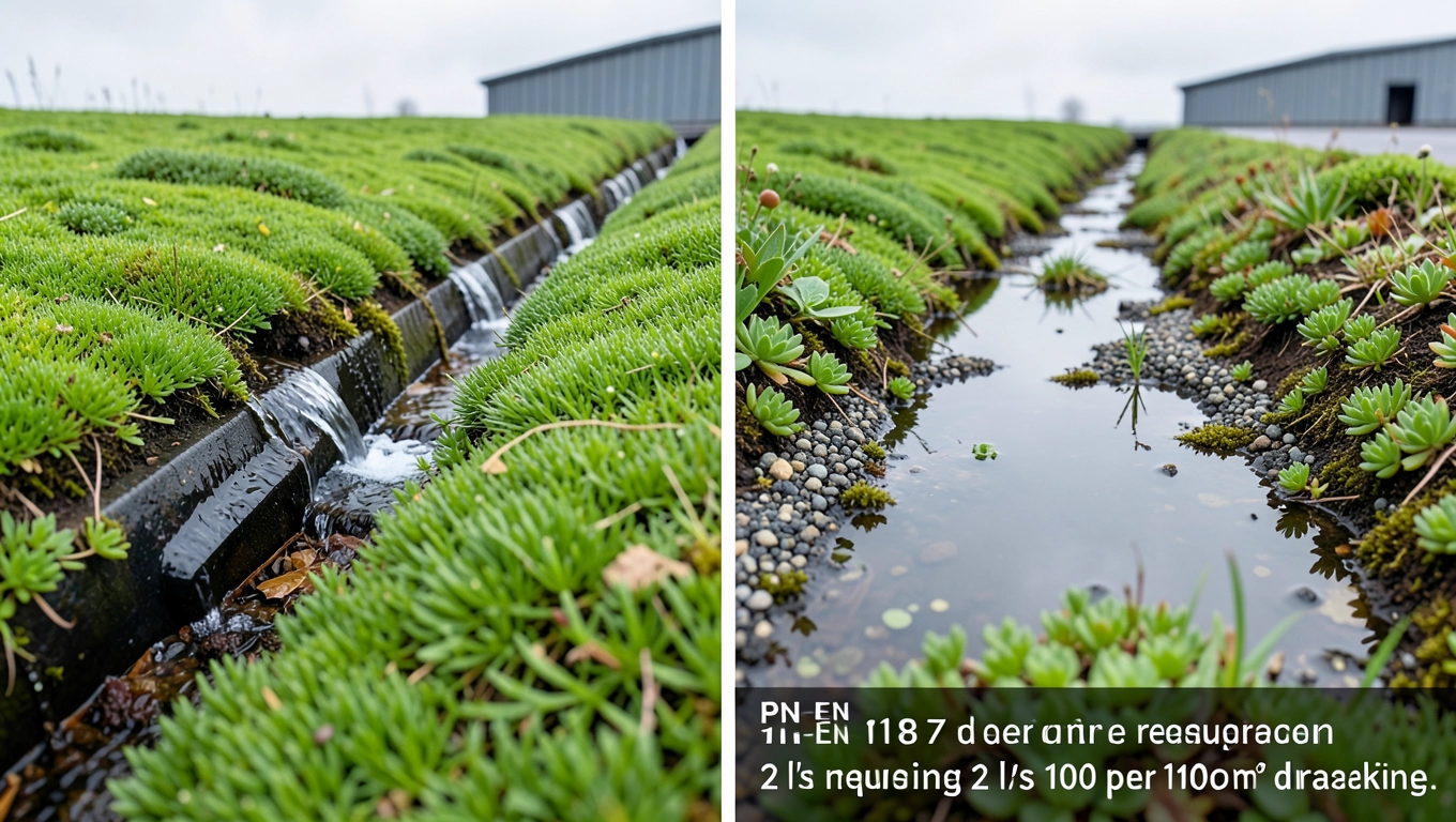 Dlaczego drenaż niezbędny w zielonym dachu extensive na 5°