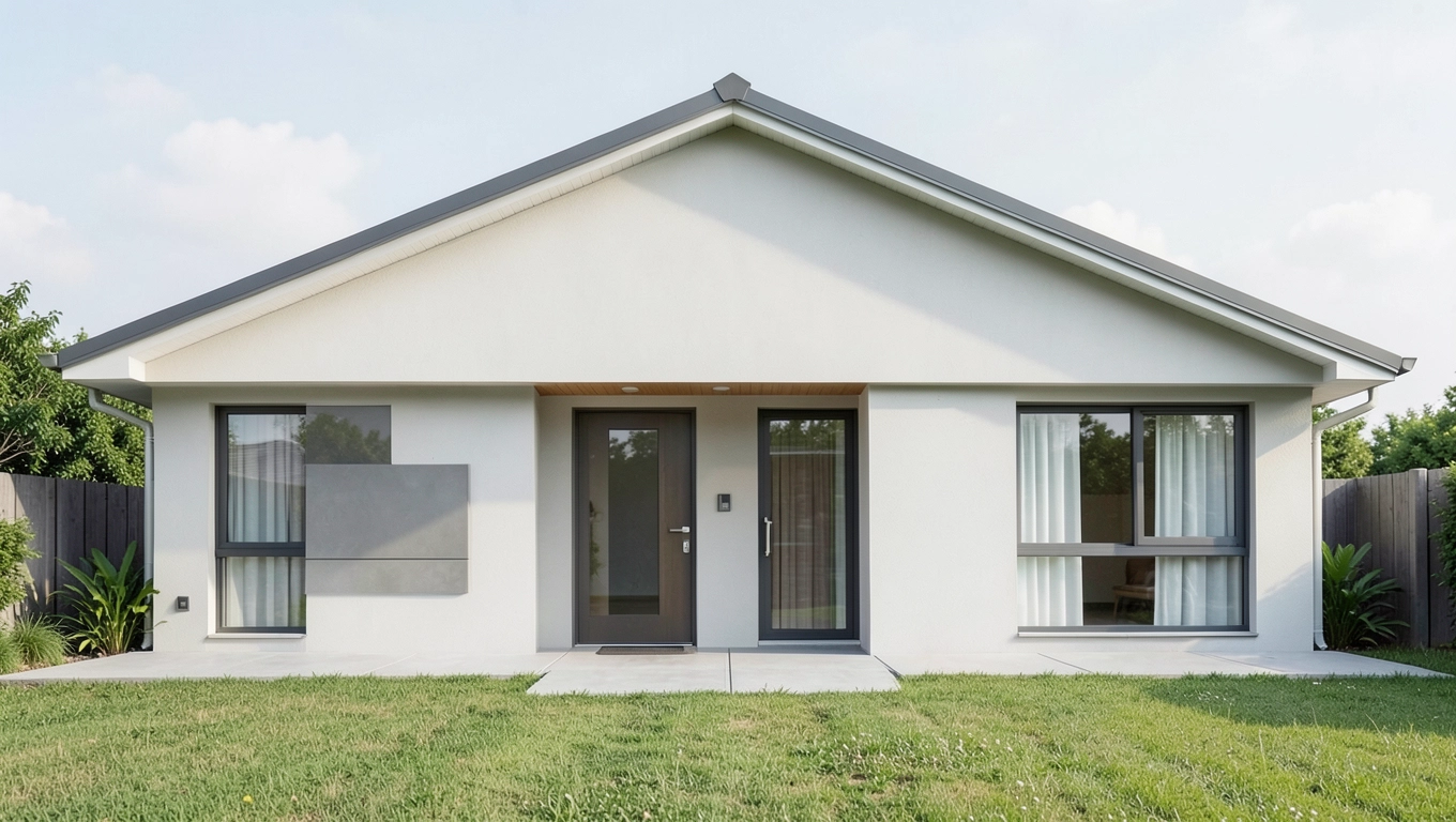 dom parterowy 120m2 dach dwuspadowy