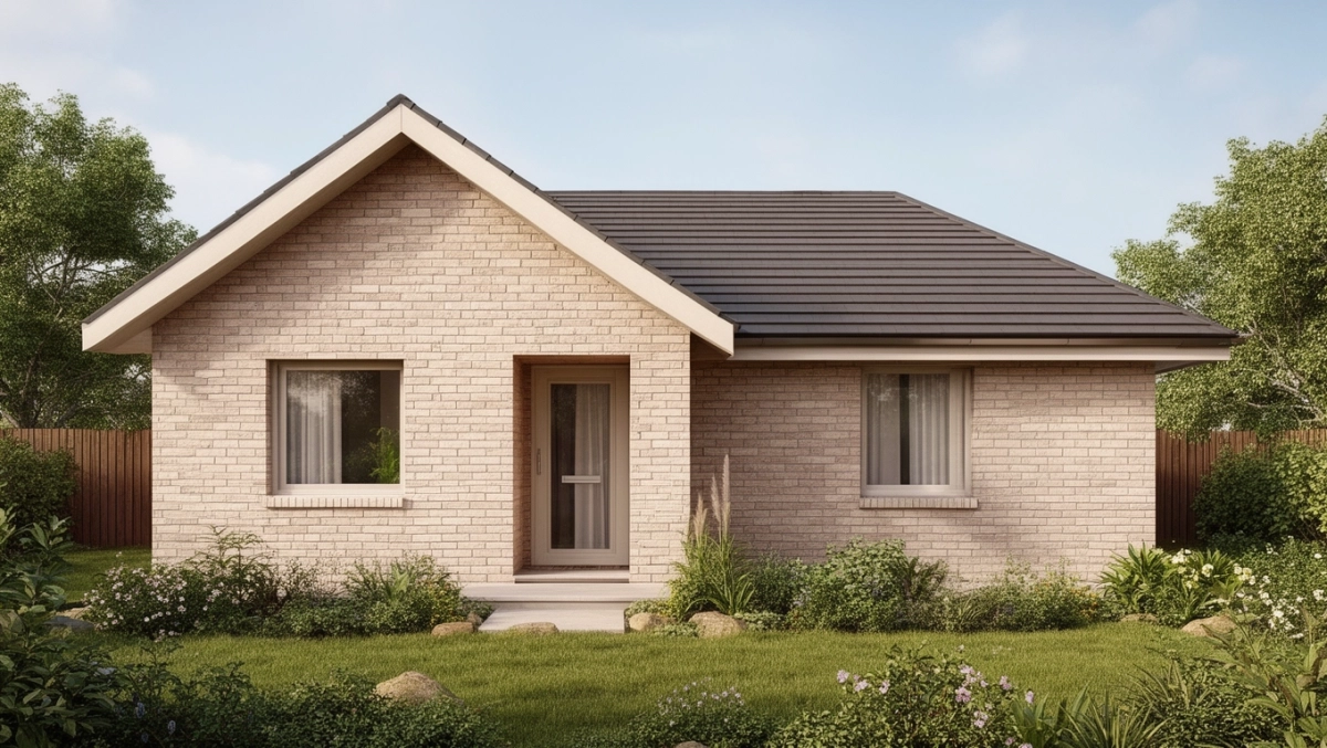 Dom parterowy dach dwuspadowy tani w budowie