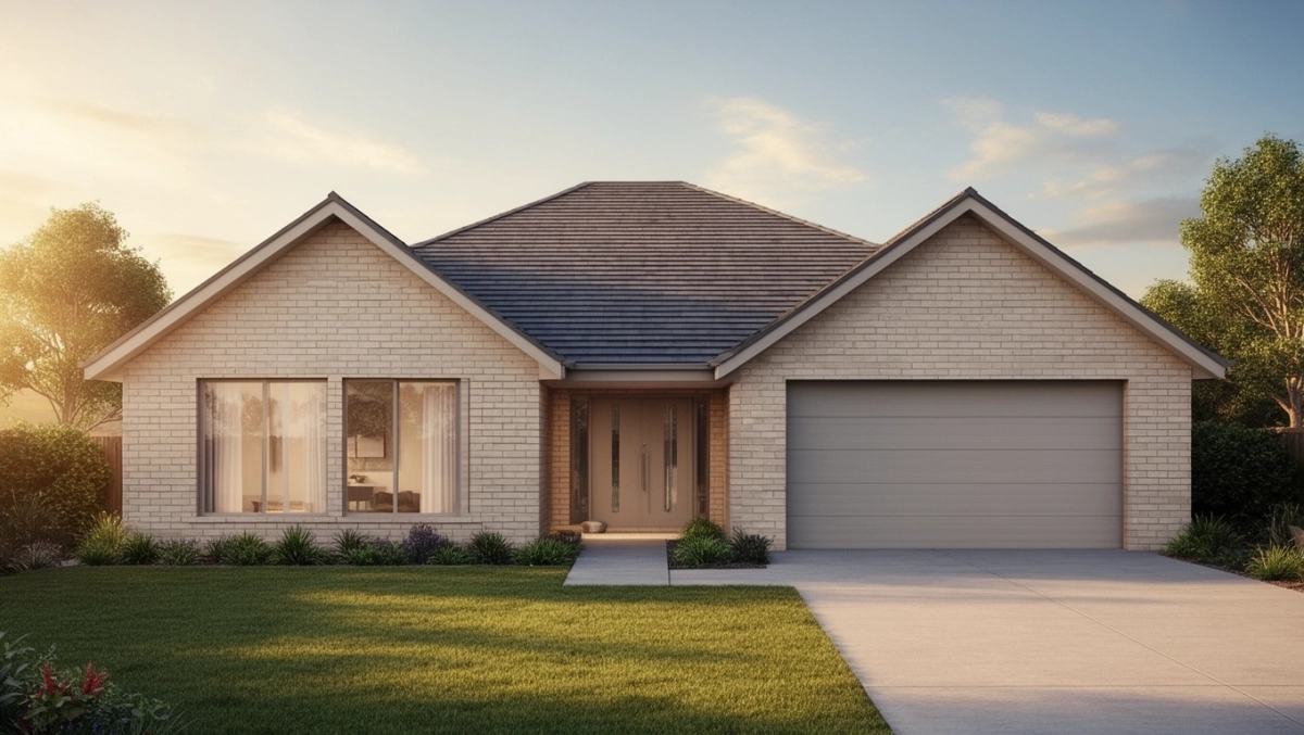 Dom parterowy dach dwuspadowy z garażem