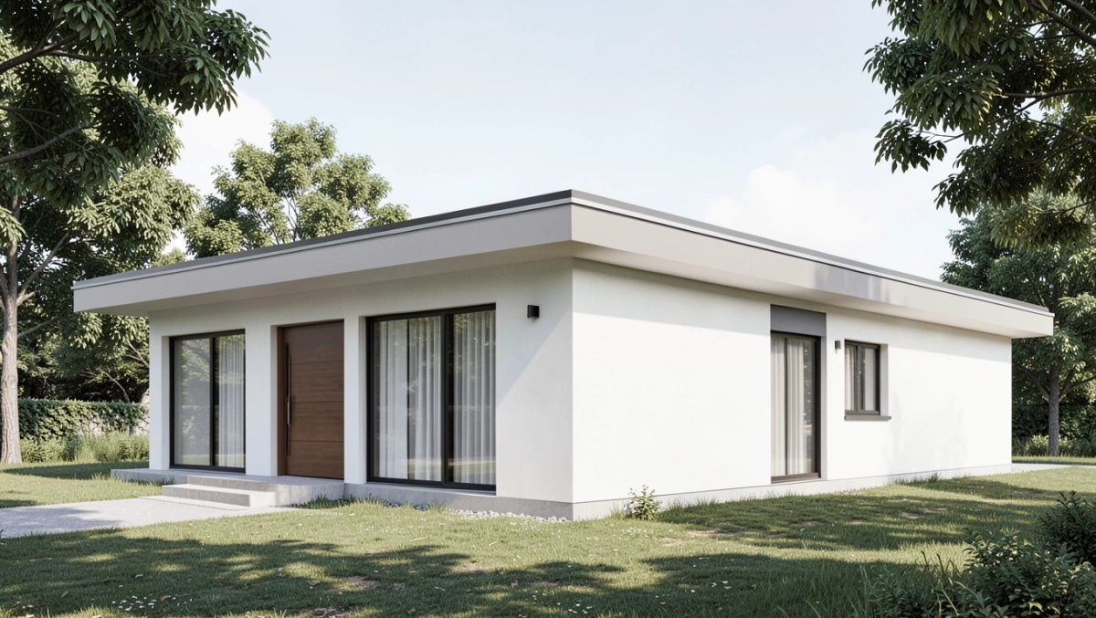 dom parterowy z płaskim dachem koszt budowy