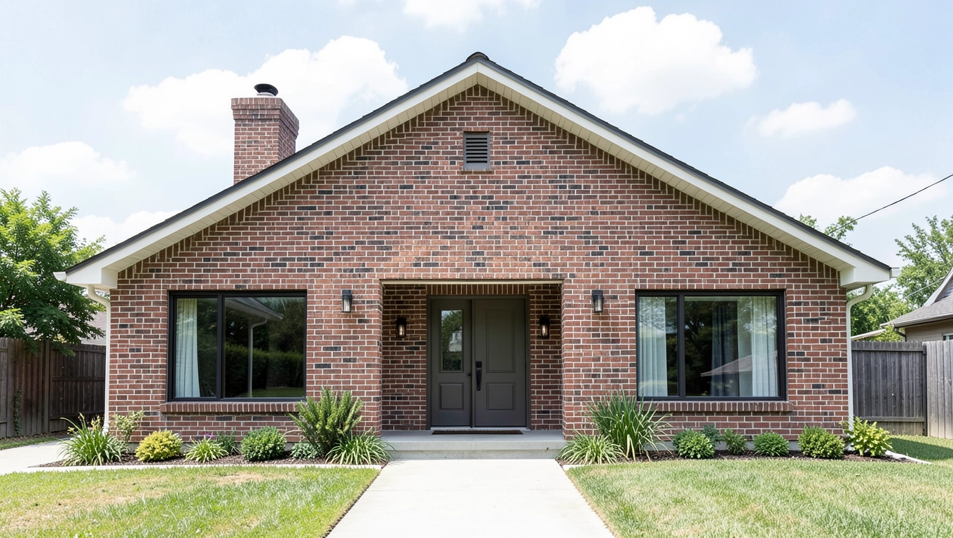 elewacja domu parterowego z dachem dwuspadowym