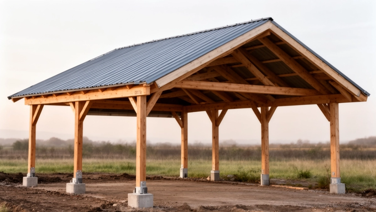 konstrukcja dachu jednospadowego wiaty