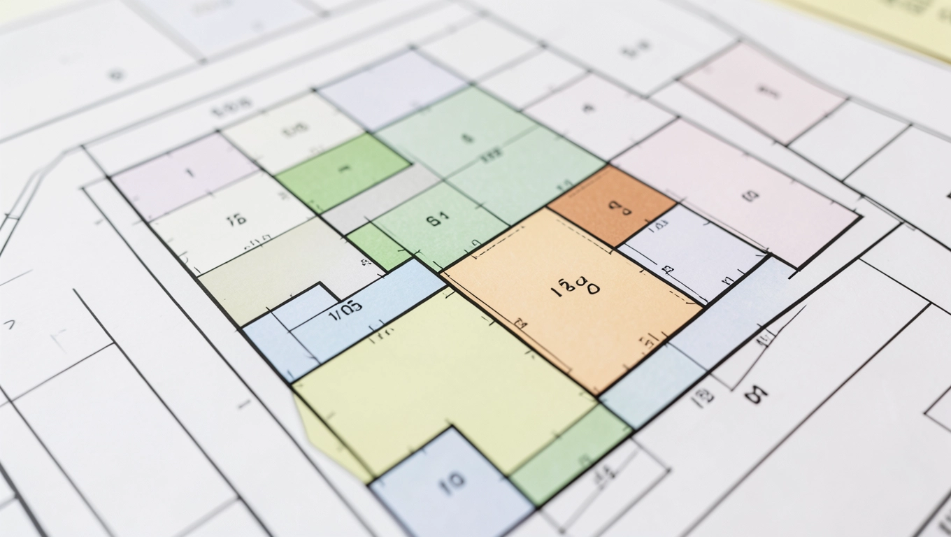 Mapa ewidencyjna przed dachem wielospadowym