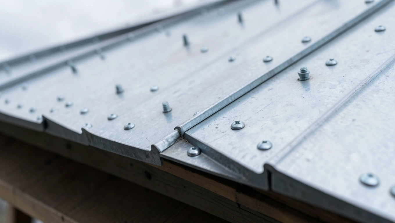 Mocowanie blachy trapezowej wkrętami na jednospadowym