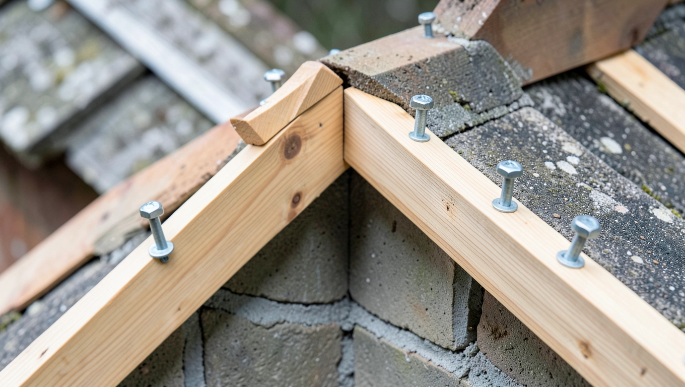 Mocowanie murłaty w dachu jednospadowym