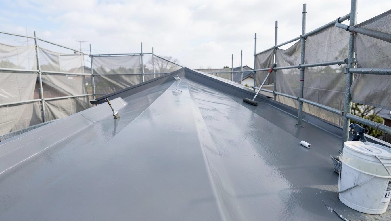 Nakładanie farby dachowej antracyt krok po kroku