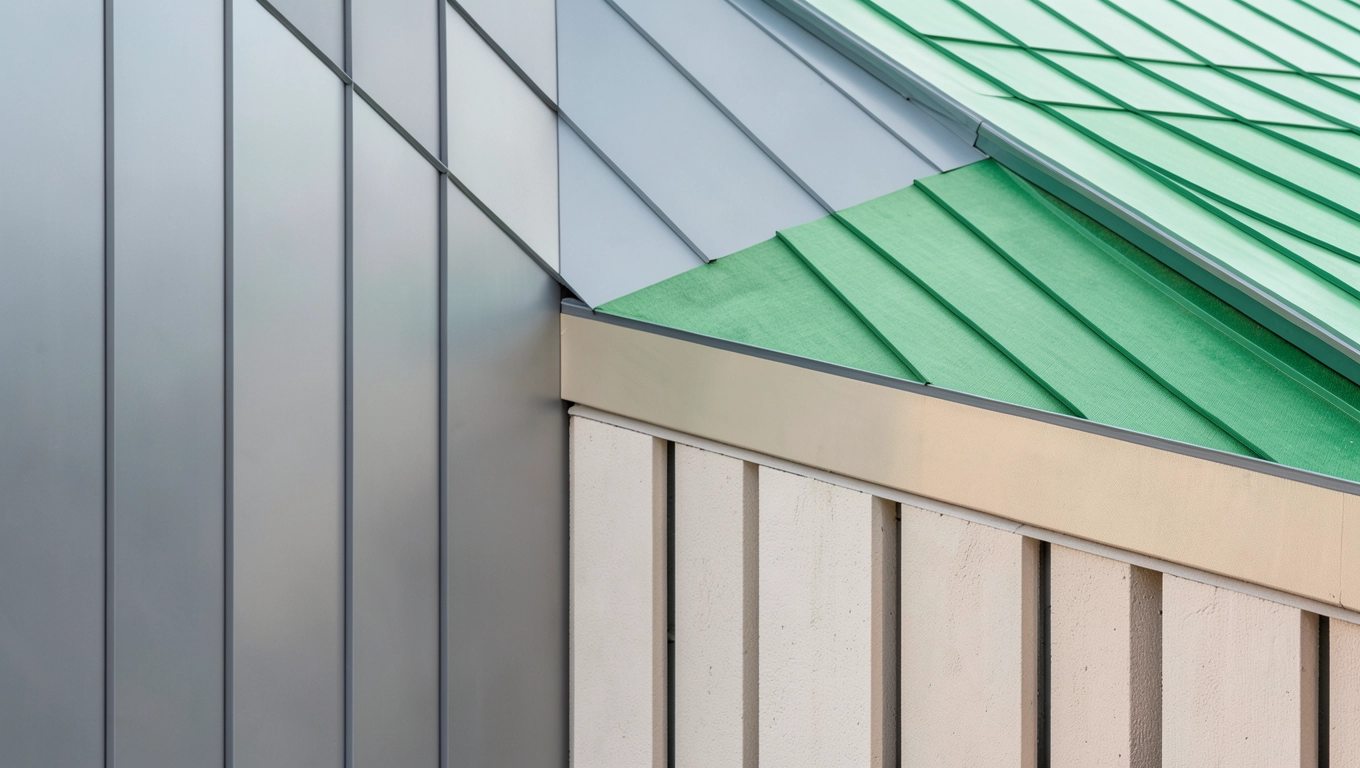 Odcienie szarości do zielonego dachu