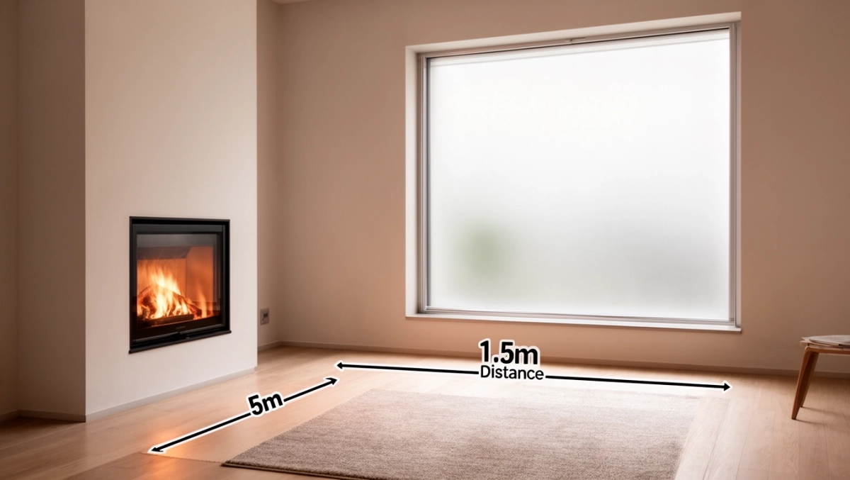 Odległość kominka od okna