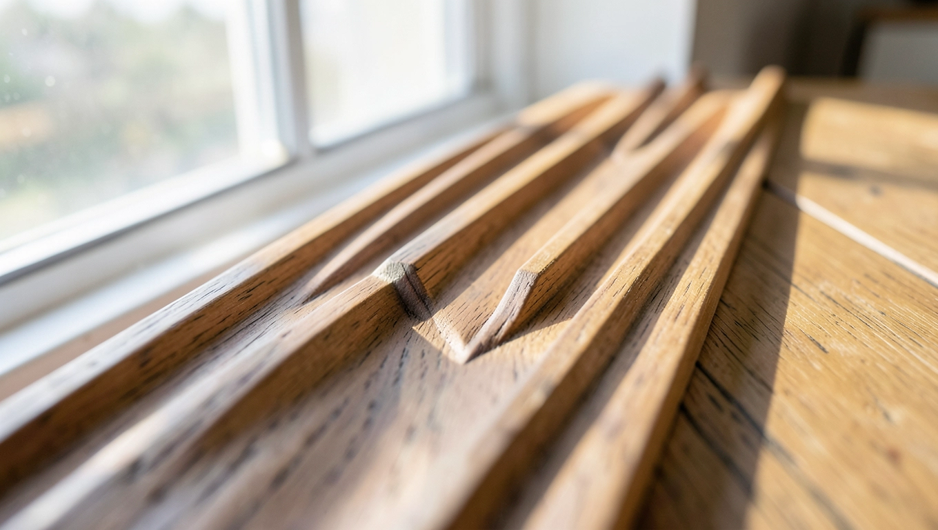 Panele z V-fugą względem okna