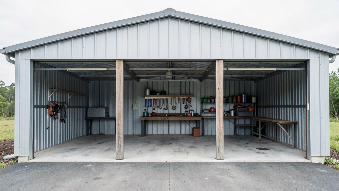 Powierzchnia garażu 3-stanowiskowego dach jednospadowy