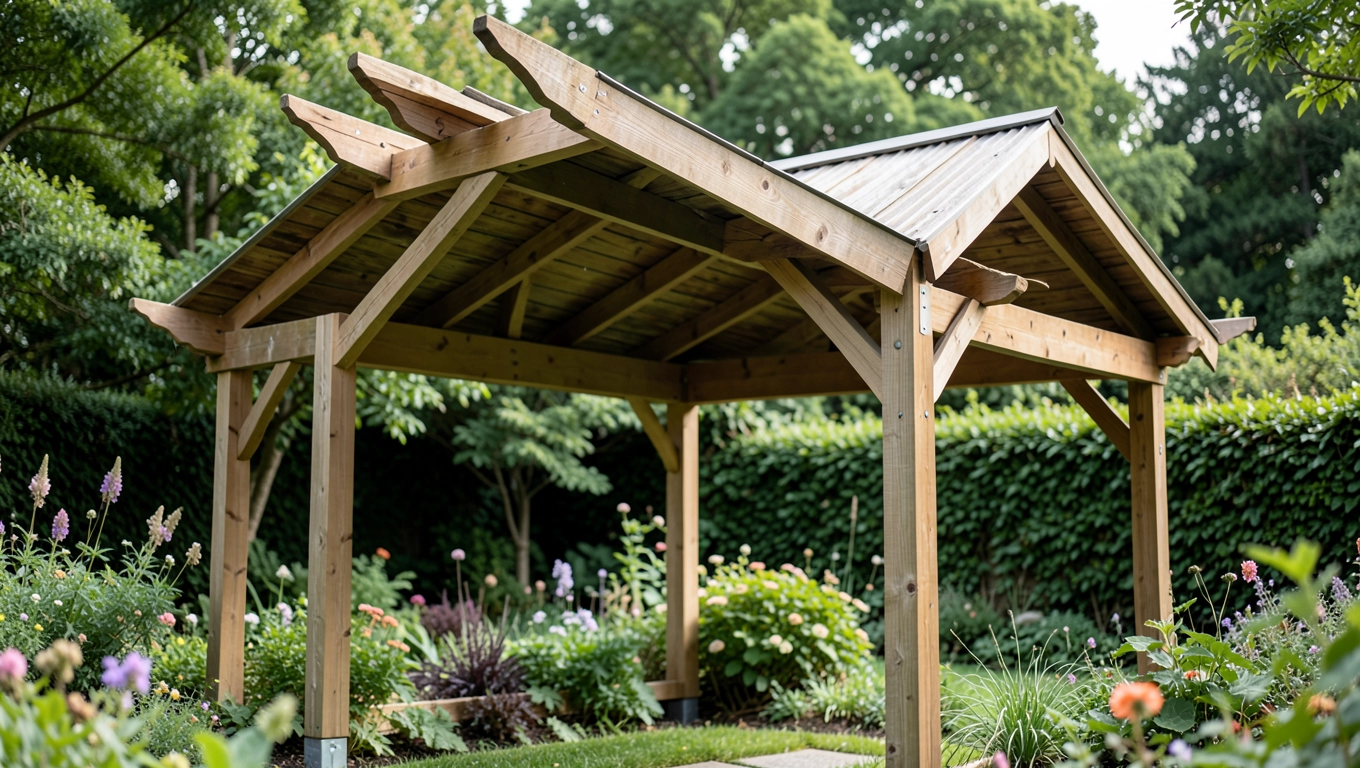 projekt altany ogrodowej z dachem jednospadowym