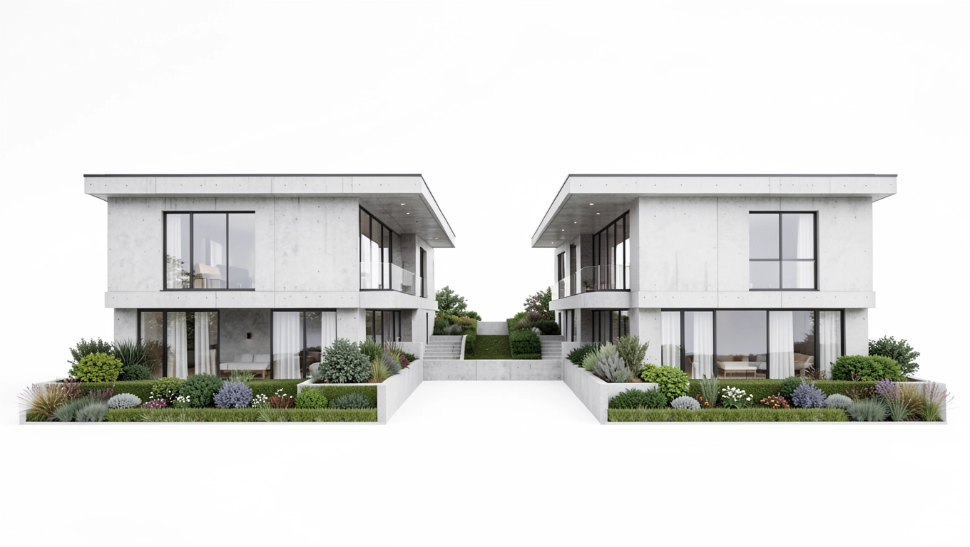 Projekty bliźniaków z płaskim dachem