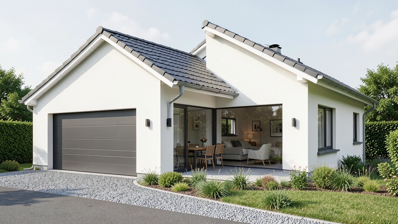 Projekty domów parterowych 120m2 z dachem dwuspadowym