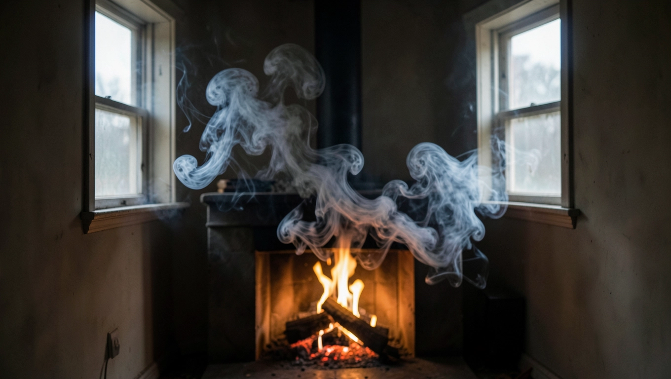 Przeciągi od okien przy kominku