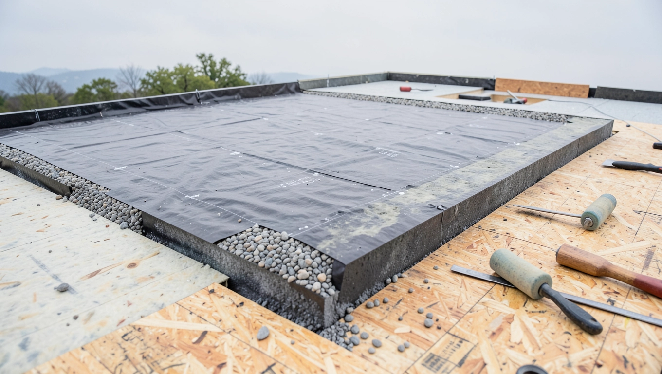 Robocizna przy budowie płaskiego dachu