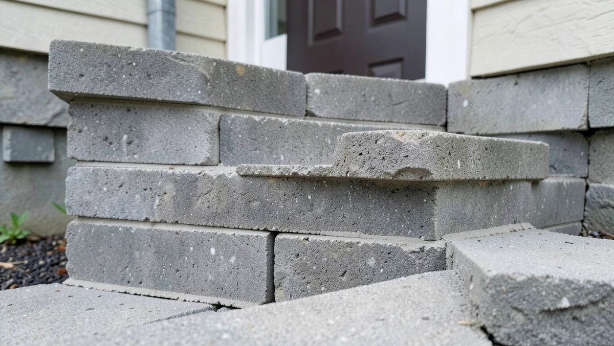 Schody z bloczków fundamentowych