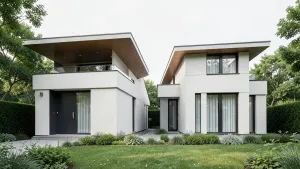 bliźniak z płaskim dachem