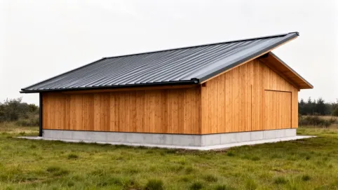 budynek z dachem jednospadowym