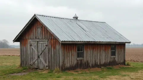 Dach jednospadowy na budynku gospodarczym