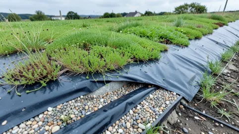 dach zielony ekstensywny warstwa drenażowa konieczna przy spadku 5 epdm