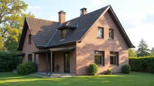 dom piętrowy z dachem dwuspadowym