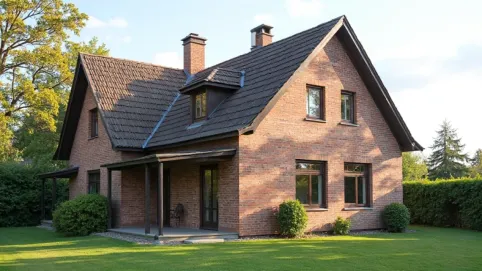 dom piętrowy z dachem dwuspadowym