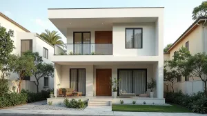 Dom piętrowy z płaskim dachem