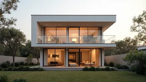 Dom piętrowy z płaskim dachem do 100m2