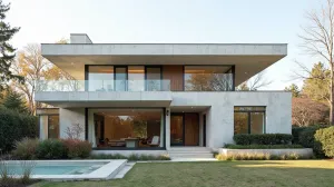 elewacja domu z płaskim dachem