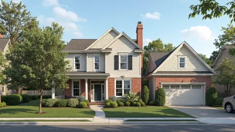 elewacje domów piętrowych z dachem dwuspadowym