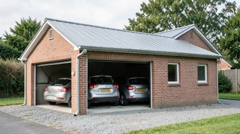 Garaż 3 stanowiskowy dach jednospadowy