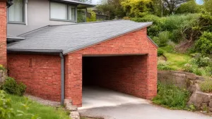 garaz murowany z dachem jednospadowym