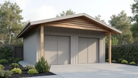 Garaż z dachem jednospadowym projekt
