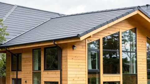 Grafitowy dach okna złoty dąb jaka elewacja