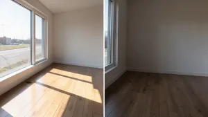 jak ułożyć panele względem okna