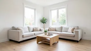 jak urządzić salon z dwoma oknami