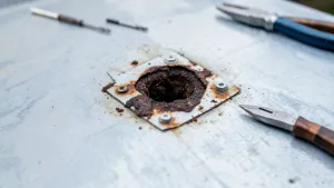 Jak załatać dziurę w dachu z blachy