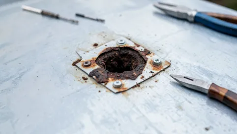 Jak załatać dziurę w dachu z blachy