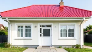 Jaki kolor elewacji do czerwonego dachu i białych okien