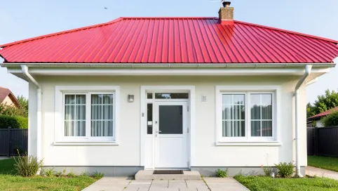 Jaki kolor elewacji do czerwonego dachu i białych okien