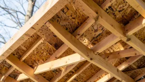 konstrukcja dachu jednospadowego na garażu