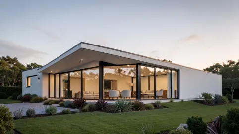 Nowoczesny dom z dachem jednospadowym