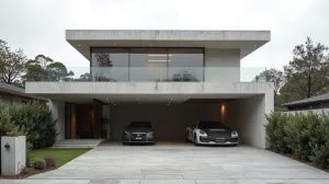 Nowoczesny garaż z płaskim dachem