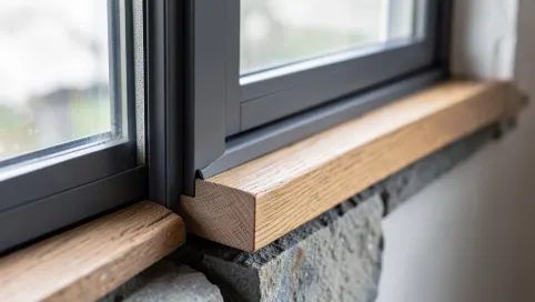 Okna antracyt jaki parapet wewnętrzny