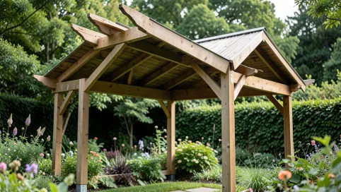 projekt altany ogrodowej z dachem jednospadowym